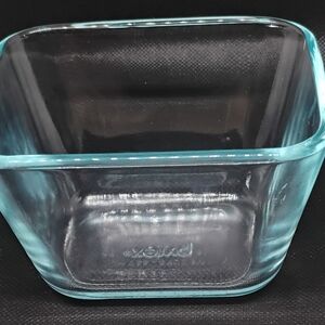 Clear Light Aqua Glass Pyrex Storage Dish